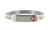 American Medical ID Womens Stainless Steel Expansion Wristband 7