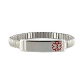 American Medical ID Womens Stainless Steel Expansion Wristband 7" Medical ID Bracelet (Health and Beauty)