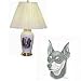 Porcelain Lamp with Miniature Pinscher