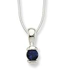 Tension set sapphire CZ Sterling Silver Pendant. Comes with a 16" Sterling Silver Necklace