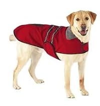 Dog Coat - Red Fleece Reflective Safety Jacket for Dogs - Large