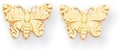 Earrings Butterfly Post - Polished 14kt Gold