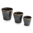 NOVICA Ceramic vases, 'Black Classic' (set of 3)