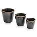 NOVICA Ceramic vases, 'Black Classic' (set of 3)