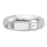 10K White Gold 4mm Domed Comfort Fit Wedding Band Ring (Sizes 4 to 8). BENCHMARK