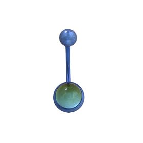 Blue G23 Titanium Belly Button Ring with Mood Stone