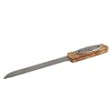 Alef Judaica KN540ST Stone with Pewter Plaque Challah Knife