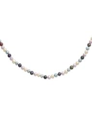 Sterling Silver 5-6mm Multicolor FW Cultured Pearl Necklace