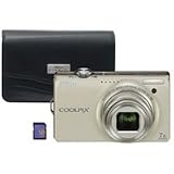 Nikon Coolpix S6000 14.2 MP Digital Camera with 7x Optical Vibration Reduction (VR) Zoom and 2.7-Inch LCD (Silver) with Leather Case and 2GB SD Card