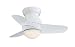 Minka-Aire F510-WH, Spacesaver White Flush Mount 26 Ceiling Fan with Light & Wall Control