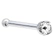 Solid 14KT White Gold 2mm Genuine Diamond Nose Bone - 20 Gauge