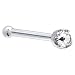Jewelry : Solid 14KT White Gold 2mm Genuine Diamond Nose Bone - 20 Gauge
