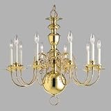 Americana Polished Brass Ten Light Chandelier