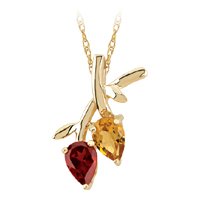 10kt. Gold, Citrine & Garnet Fashion Pendant