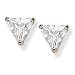 Triangle shape clear CZ Sterling Silver Earrings