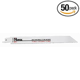 M.K. Morse RB814T50 8-by-3/4-by-0.035-Inch 14 TPI Bi-metal Reciprocating Saw Blade, 50-Pack