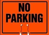 Traffic Cone Top Warning Sign in Orange - NO PARKING
