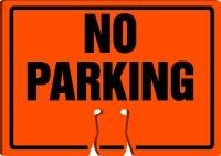 Traffic Cone Top Warning Sign in Orange - NO PARKING