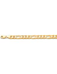 14k Italy Yellow Gold Thick 10.5mm Figaro 3 + 1 Link Chain Bracelet 8.5" Inches