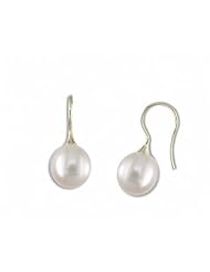 14kt 10-11mm South Sea fish hook earrings