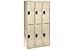 Flush Front Locker Double Tier 12x18x72 6 Door Assembled Tan