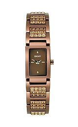 DKNY Bronze Bracelet With Yellow Crystals Brown Dial Women's Watch #NY4731