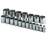 19 Piece 12 Point Standard Fractional Socket Set