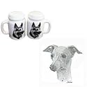 Italian Greyhound Large Salt and Pepper Shaker, Porcelain by Rosalinde (4')