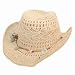 New Ladies Open Weave Straw Cowboy Sun Hat with Shell Band One Size 57cm Sent Boxed Available from £5.99