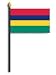 Mauritius Flag Rayon On Staff 4 in. x 6 in.