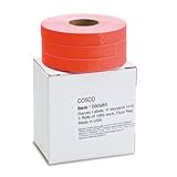 COS090994 2-Line Labels for Monarch 1115, 5/8 x 3/4, Fluor. Red, 15,000/Roll, 10 Rolls/Box