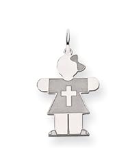 Genuine IceCarats Designer Jewelry Gift 14K White Gold Kid Charm