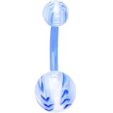 BIOPLAST Light Blue BLAZING BASEBALL Belly Ring