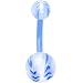 BIOPLAST Light Blue BLAZING BASEBALL Belly Ring