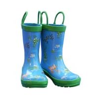 Fun Frogs Rain Boots, blue and green