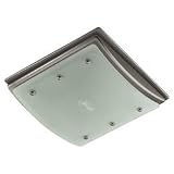 Hunter 90064 Ellipse Bathroom Fan with Light and Nightlight, Brushed Nickel with Bent-Alabaster Glass