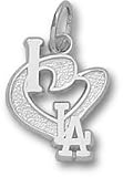 Los Angeles Dodgers 1/2 I Heart LA Charm - Sterling Silver Jewelry