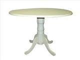 42 Round Drop Leaf Table - Antique Ivory