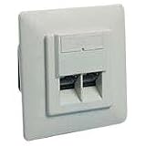 Wentronic Anschlussdose RJ45 Anschlussdose Unterputz Kat6 2er geschirmt weiss weiss