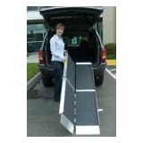 Wheelchair Ramp - 8' L x 29' W. Made in USA. This Trifold Advantage Series Ramp fits to steps, vehicles and raised landings for wheelchairs or scooters. Bottom transition plate 'floats' to self-adjust. This ramp separates into two lightweight sections for easier handling. Unique 3-fold design features dual handles with slim profile. See all King of Canes Products.