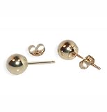 14 KT Yellow Gold Shiny 4 MM Stud Earrings