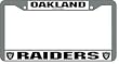 Oakland Raiders Chrome Silver License Plate Frame