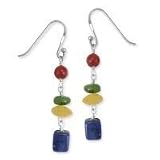 .925 Silver & Multi-Stone Dangle Earrings
