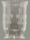 Individually Hand Etched Fleur De Lis Ring Glass Candle Shade 5.5