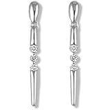 Image of 18 carat White Gold 24pts Fine Diamond trilogy claw set studded drop earrings