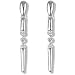 18 carat White Gold 24pts Fine Diamond trilogy claw set studded drop earrings