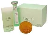 Bvlgari Eau Perfumee by Bulgari Travel Trio Set Includes: 1.33 oz Cologne Au The Vert Spray + 2.5 oz Bath & Shower Gel + 1.76 oz Soap