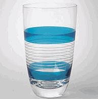 BLOCK Tier Blue Double Old Fashion Glass Set 4 by Block China & Crystal