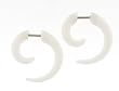 White acrylic fake spiral plugs - 16g wire stud, 4g fake plug - sold as a pair
