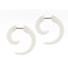 White acrylic fake spiral plugs - 16g wire stud, 4g fake plug - sold as a pair